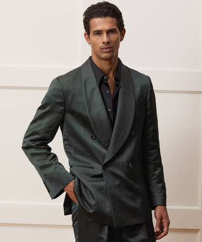 Italian Satin Dinner Jacket - Emerald Green