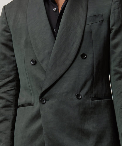 Italian Satin Dinner Jacket - Emerald Green