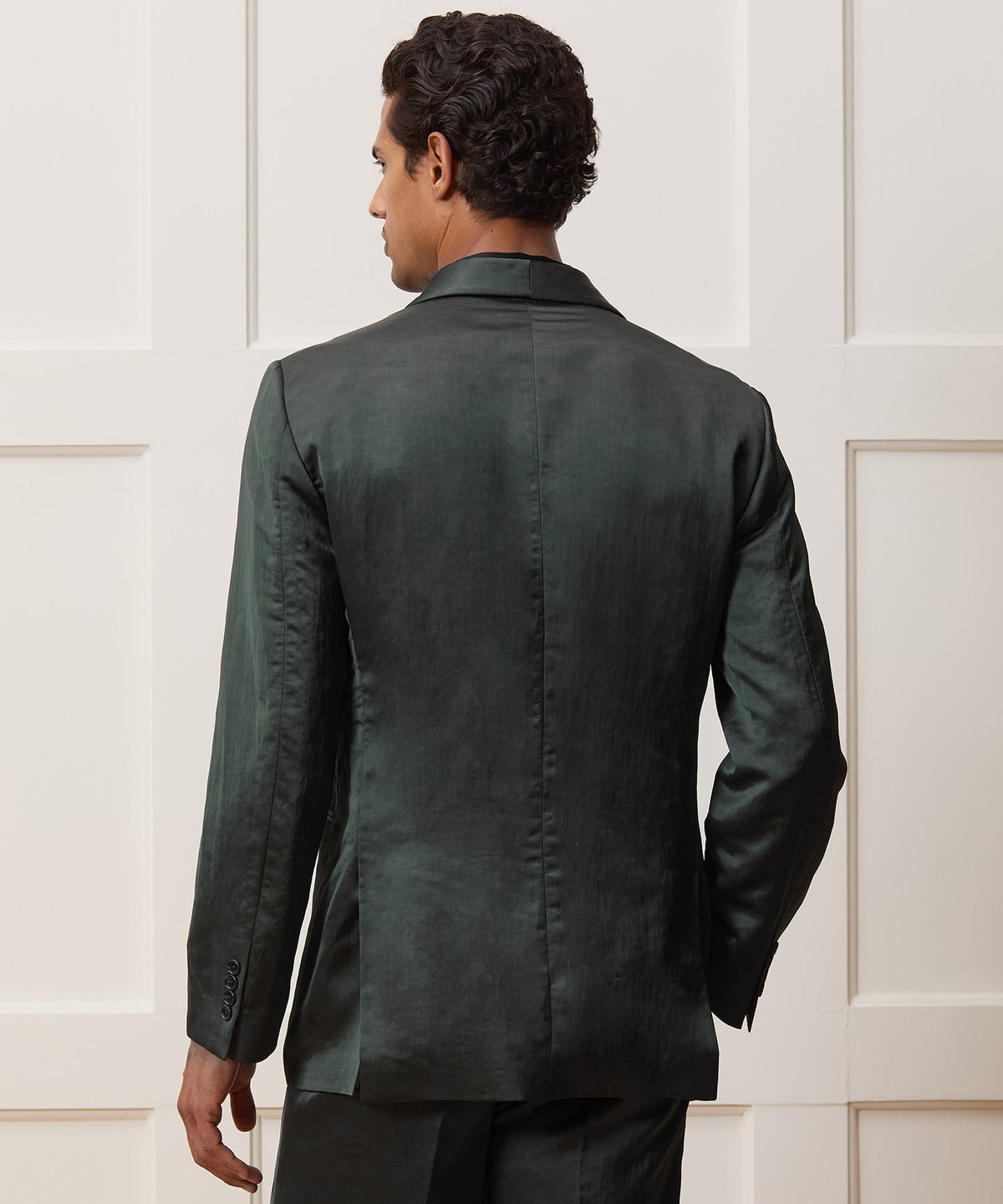 Italian Satin Dinner Jacket - Emerald Green