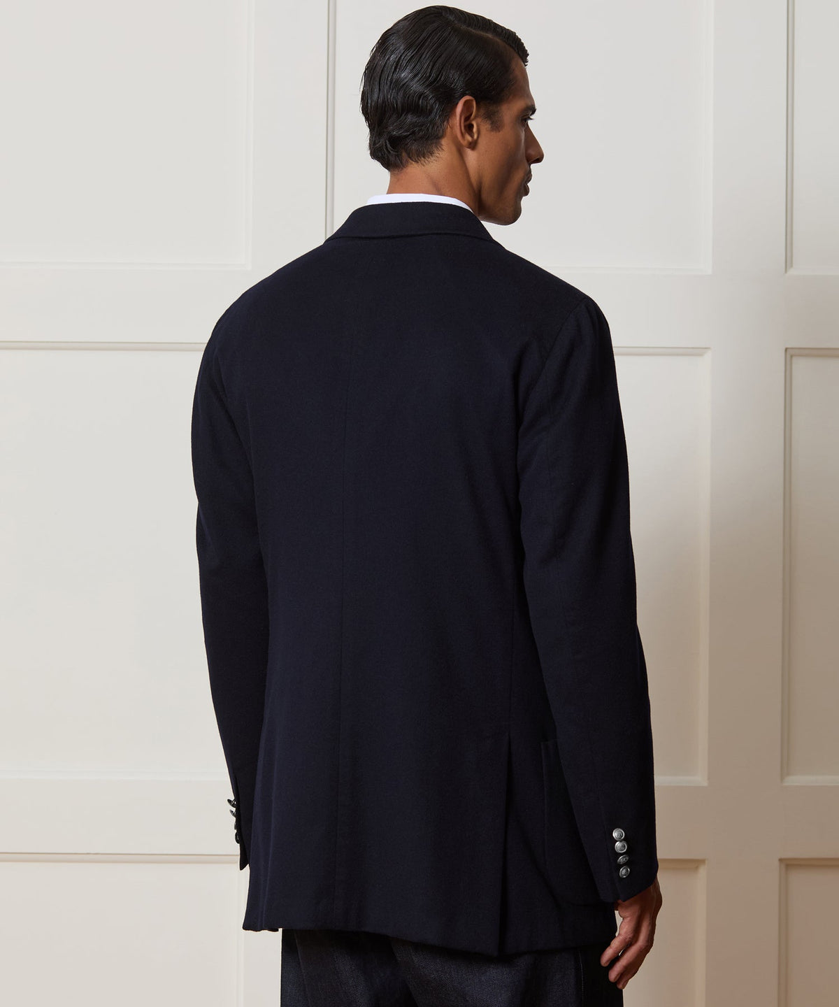 Italian Cashmere Double-Breasted Wythe Jacket - Navy