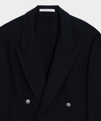 Italian Cashmere Double-Breasted Wythe Jacket - Navy