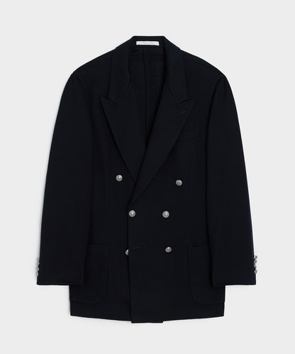 Italian Cashmere Double-Breasted Wythe Jacket - Navy