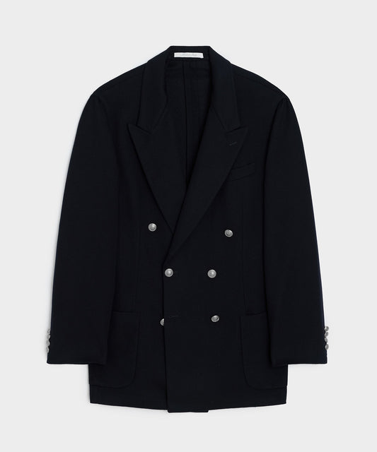 Italian Cashmere Double-Breasted Wythe Jacket - Navy