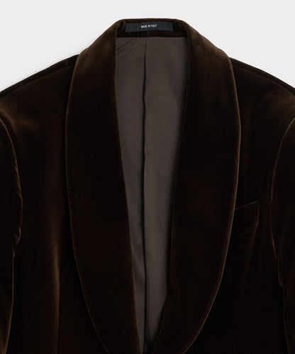 Italian Velvet Dinner Jacket - Brown