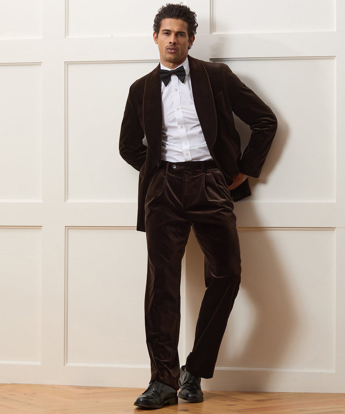 Italian Velvet Wythe Trouser - Brown