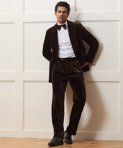 Italian Velvet Wythe Trouser - Brown