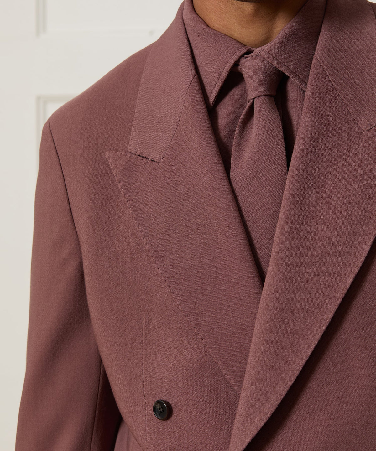 Italian Wool Crepe Tie - Mauve