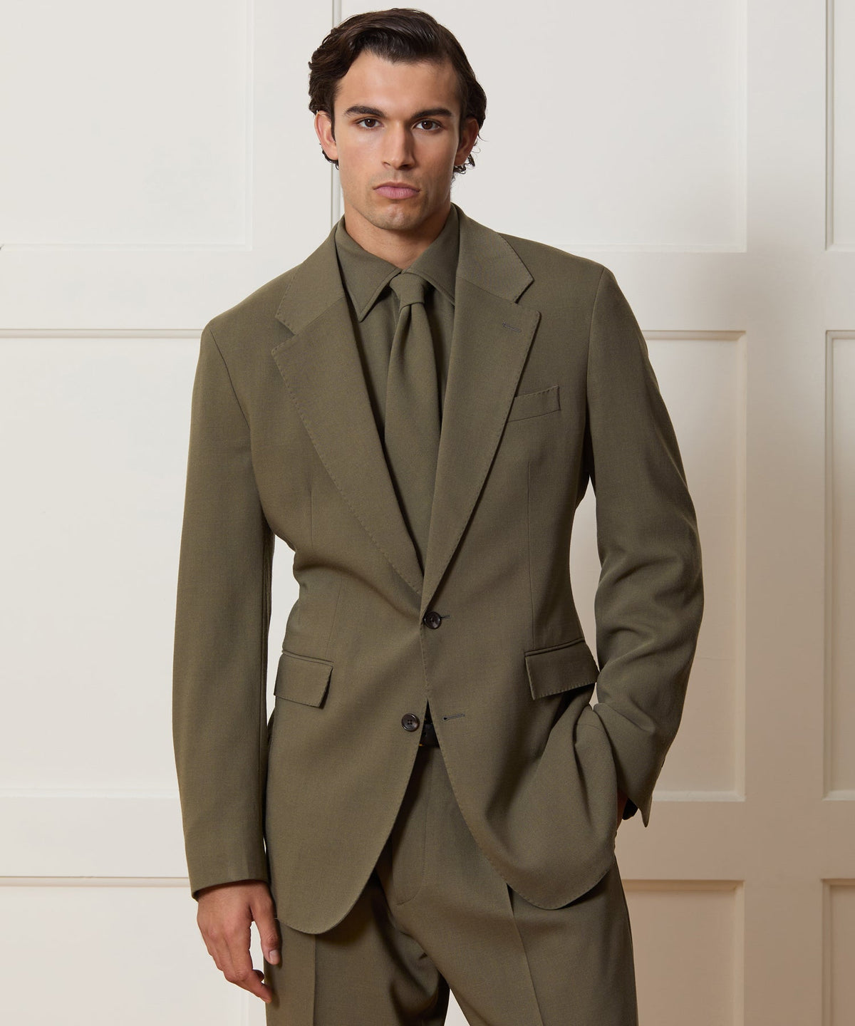 Italian Crepe Wythe Jacket - Olive
