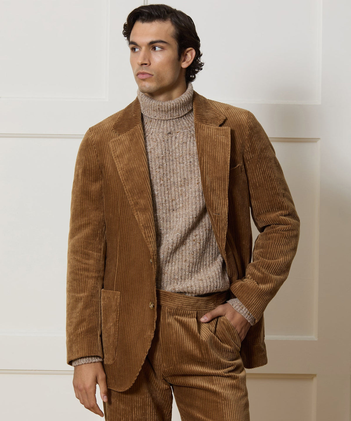 Italian Wide Wale Corduroy Madison Jacket - Brown