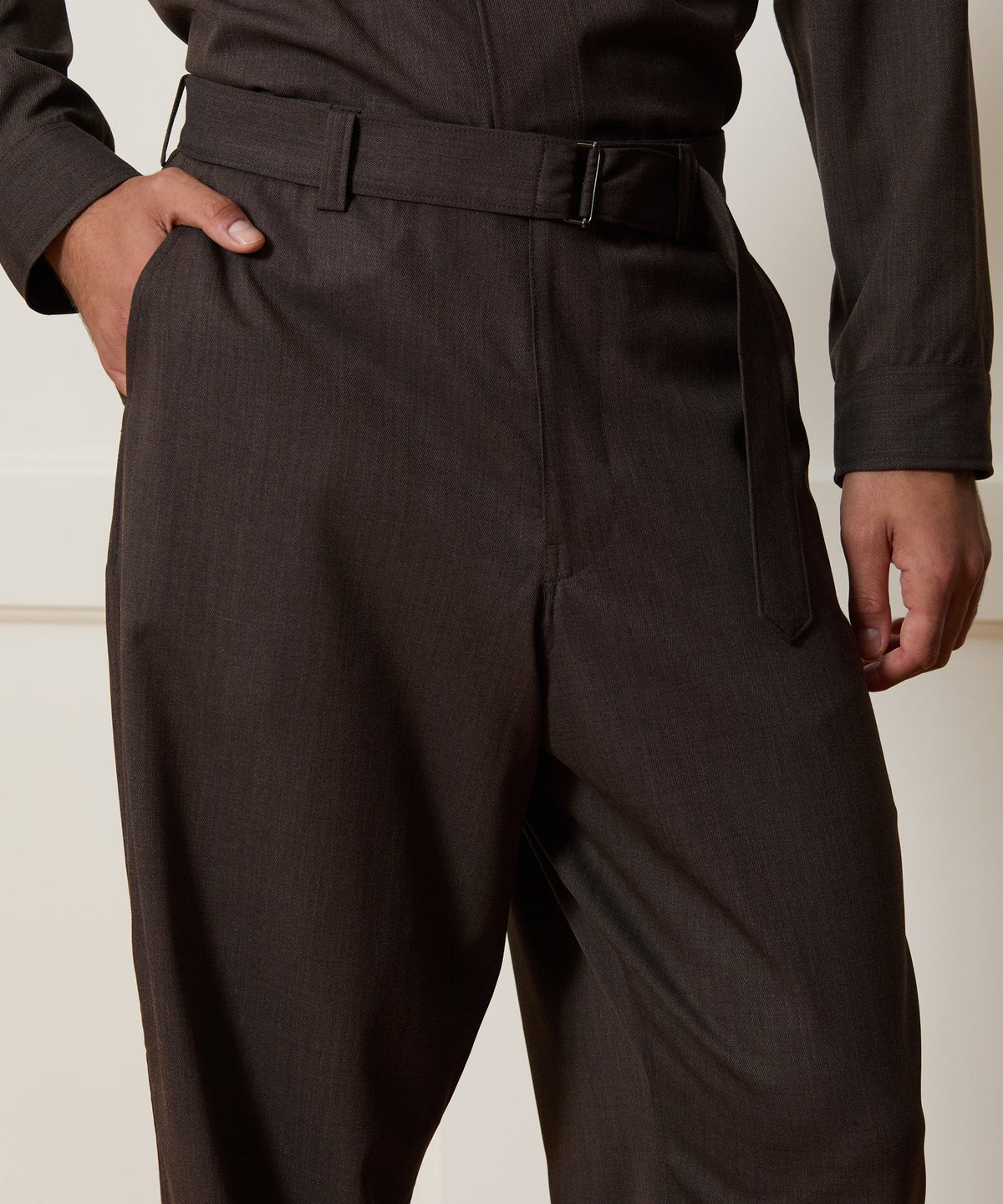 Italian Cavalry Twill Utility Trouser - Brown