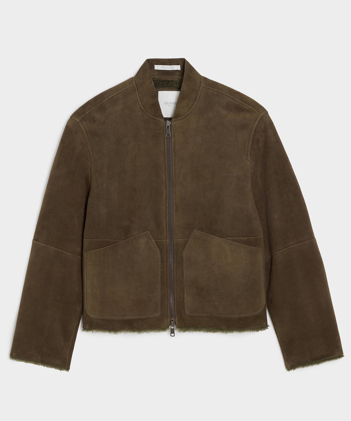 Italian Shearling Aviator Jacket - Olive