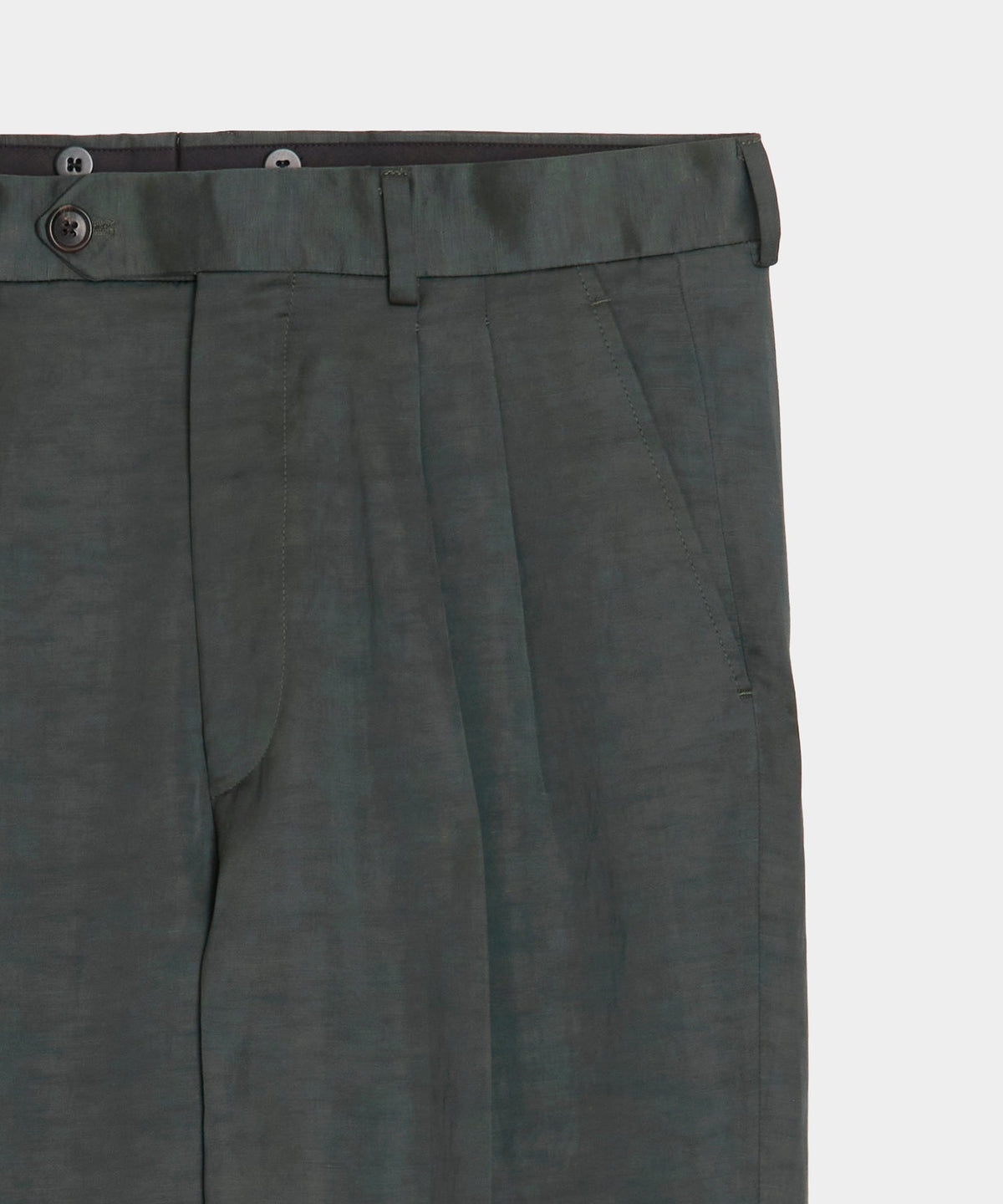 Italian Satin Wythe Trouser - Emerald Green
