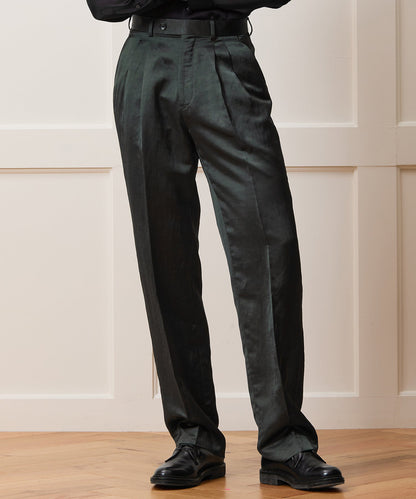 Italian Satin Wythe Trouser - Emerald Green