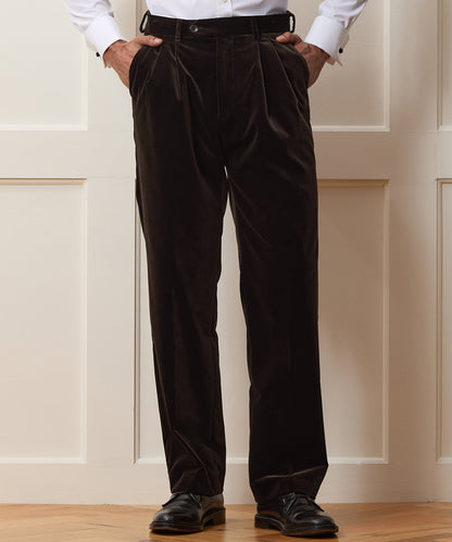 Italian Velvet Wythe Trouser - Brown