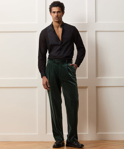 Italian Velvet Wythe Trouser - Eucalyptus