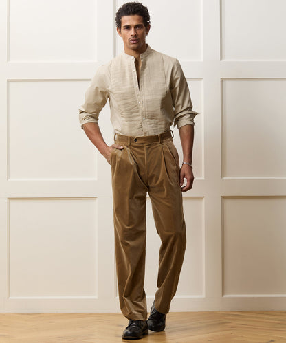 Italian Velvet Wythe Trouser - Khaki