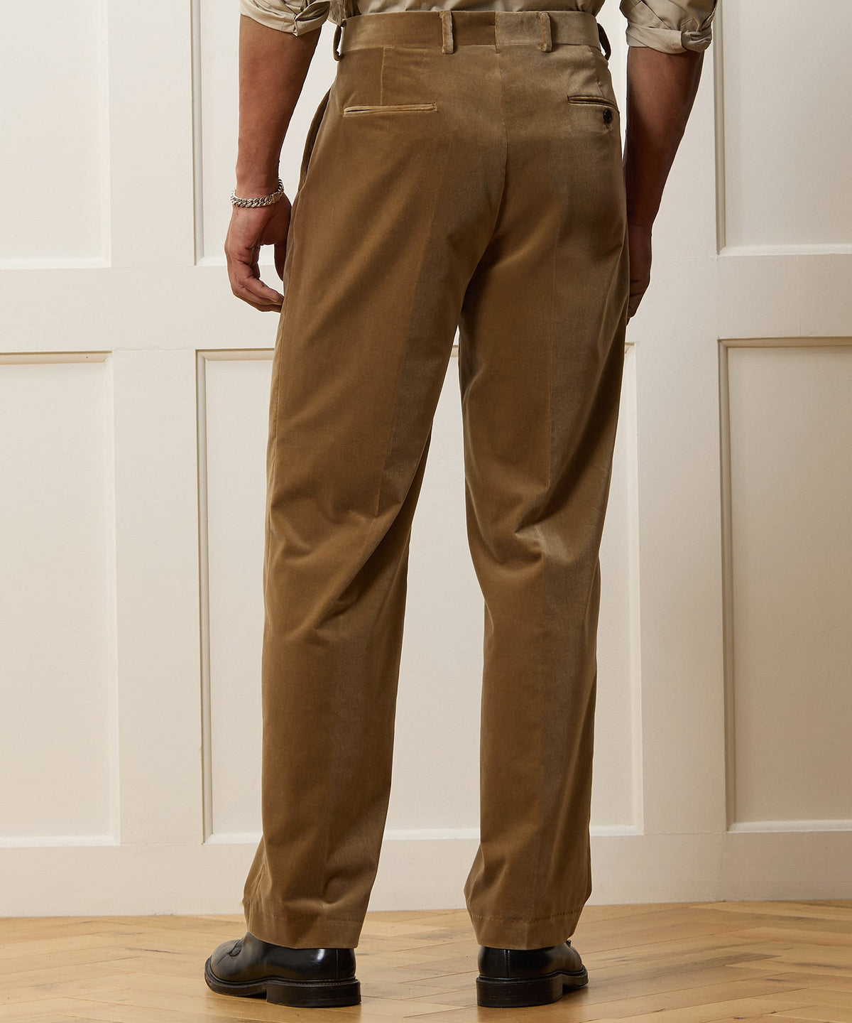 Italian Velvet Wythe Trouser - Khaki