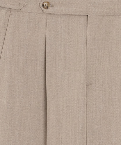 Italian Cavalry Twill Side Tab Trouser - Tan