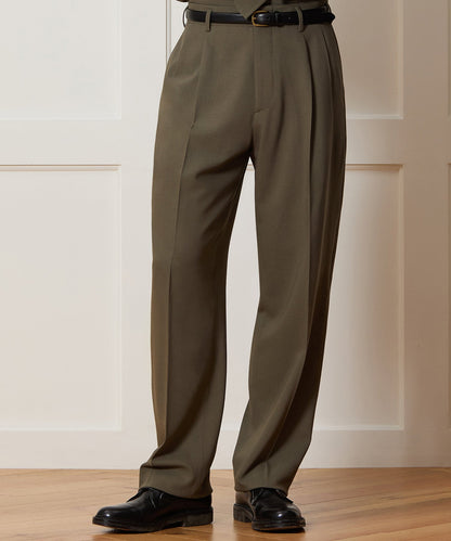 Italian Crepe Hollywood Trouser - Olive