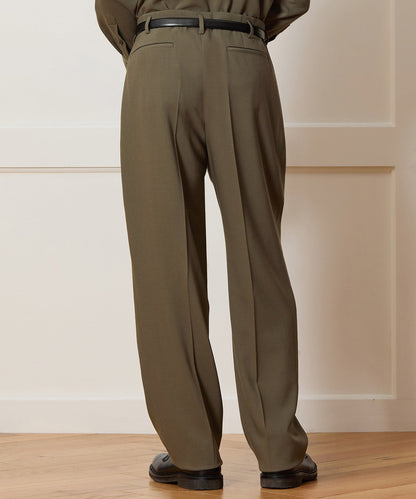 Italian Crepe Hollywood Trouser - Olive