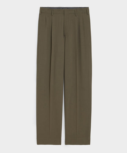 Italian Crepe Hollywood Trouser - Olive
