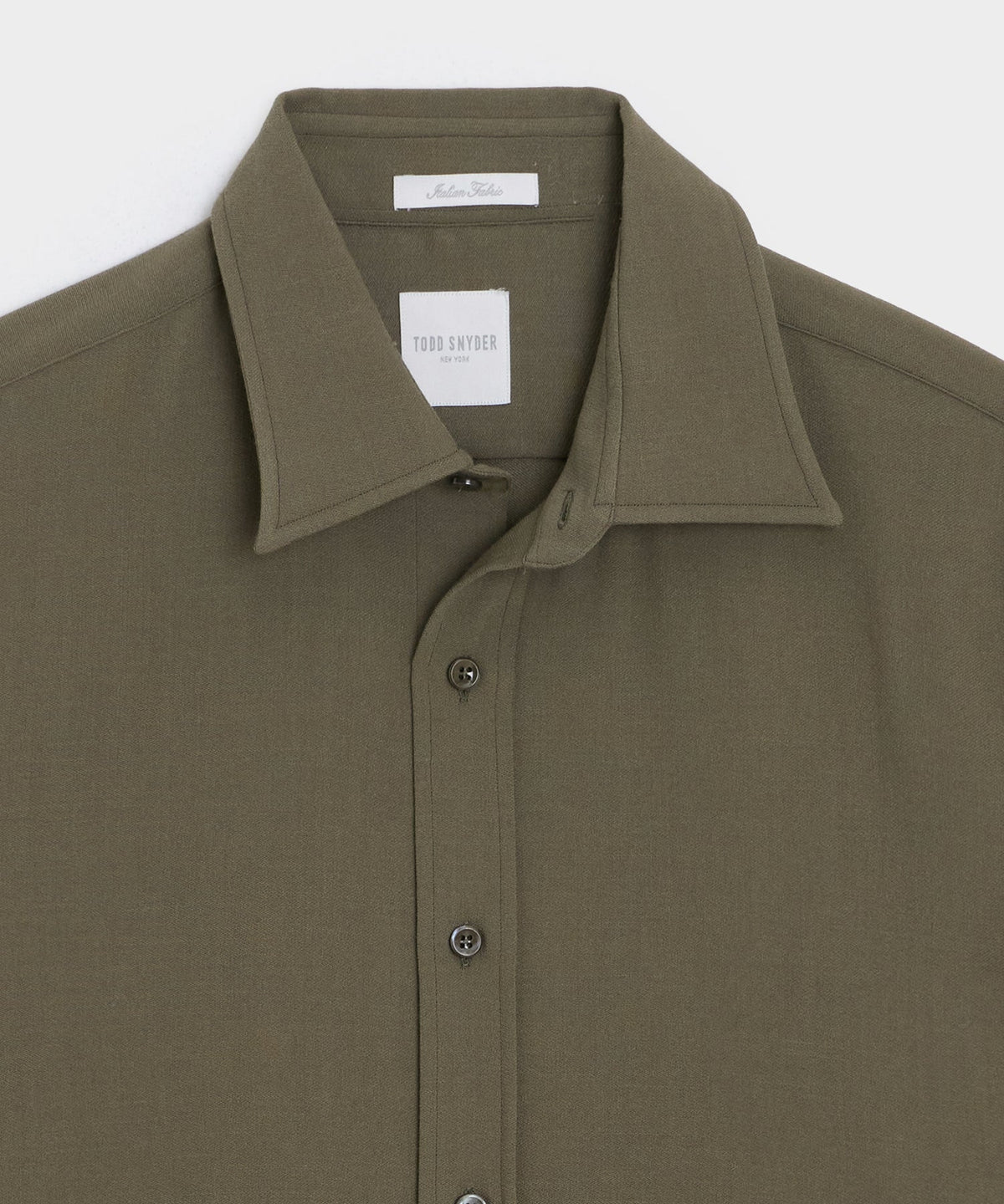 Italian Crepe Wool Shirt - Olive