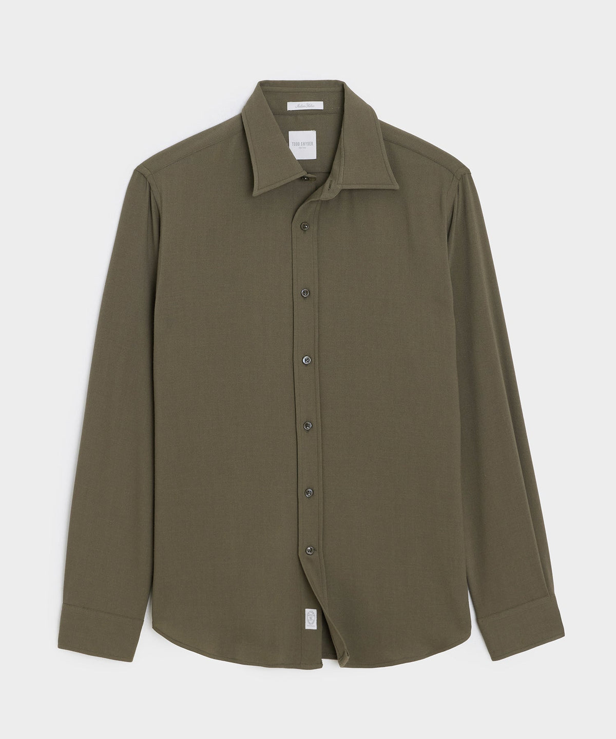 Italian Crepe Wool Shirt - Olive