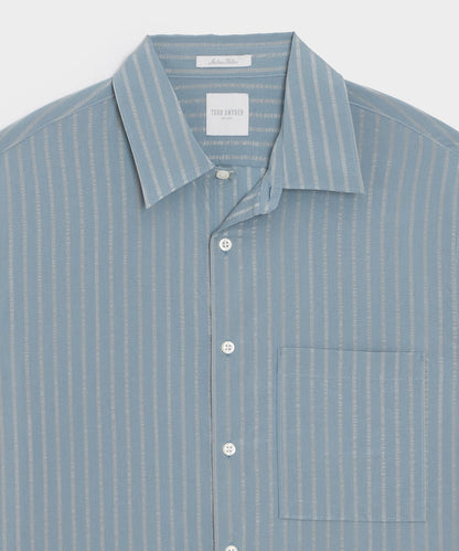 Italian Satin Big Shirt - Light Blue