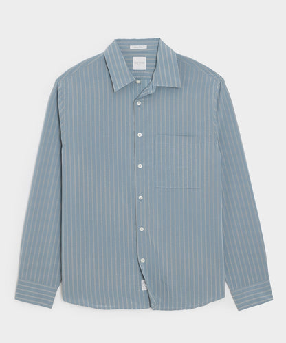 Italian Satin Big Shirt - Light Blue