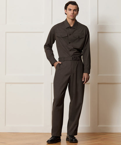 Italian Cavalry Twill Utility Shirt - Brown