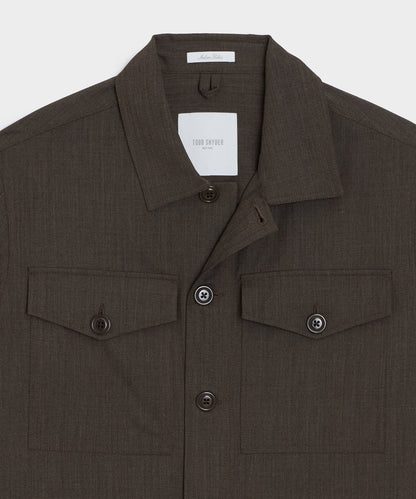 Italian Cavalry Twill Utility Shirt - Brown