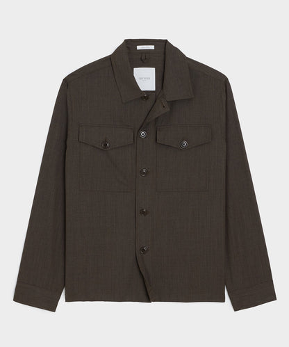 Italian Cavalry Twill Utility Shirt - Brown
