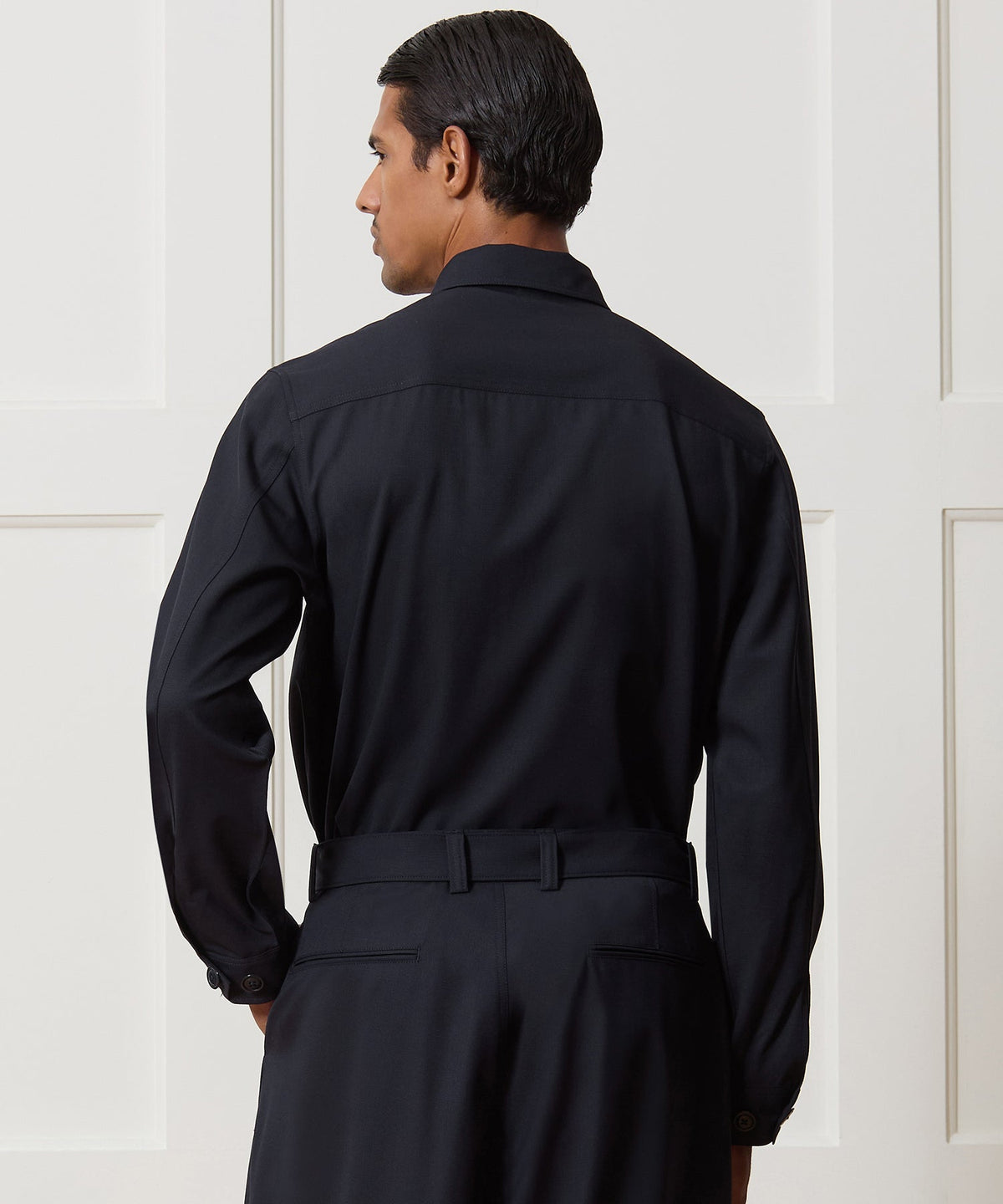 Italian Cavalry Twill Utility Shirt - Navy