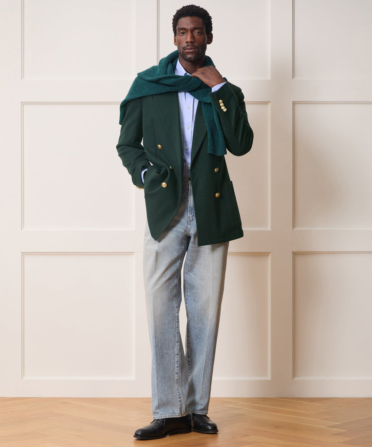Italian Cashmere Wythe Blazer - Emerald Green
