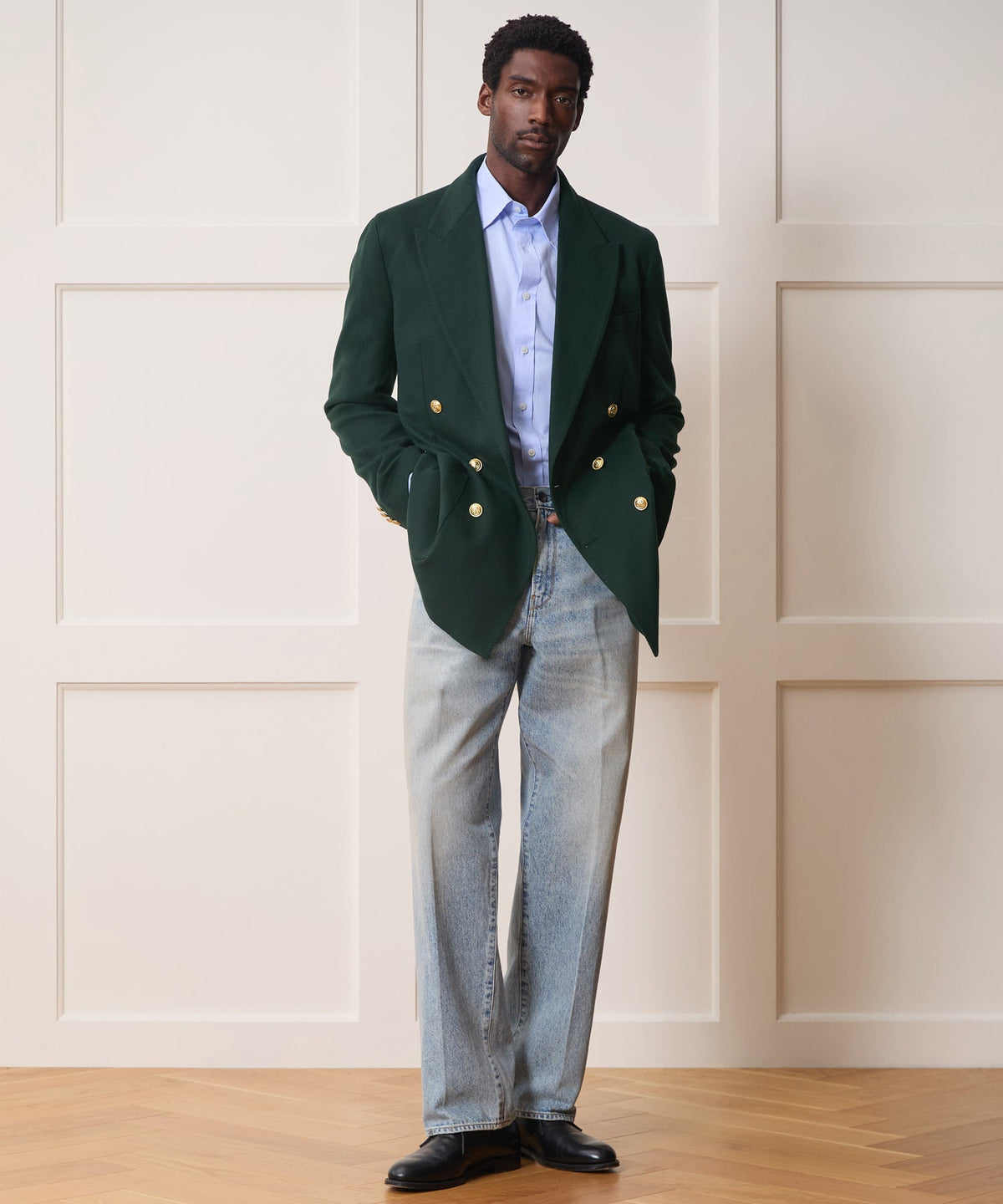 Italian Cashmere Wythe Blazer - Emerald Green