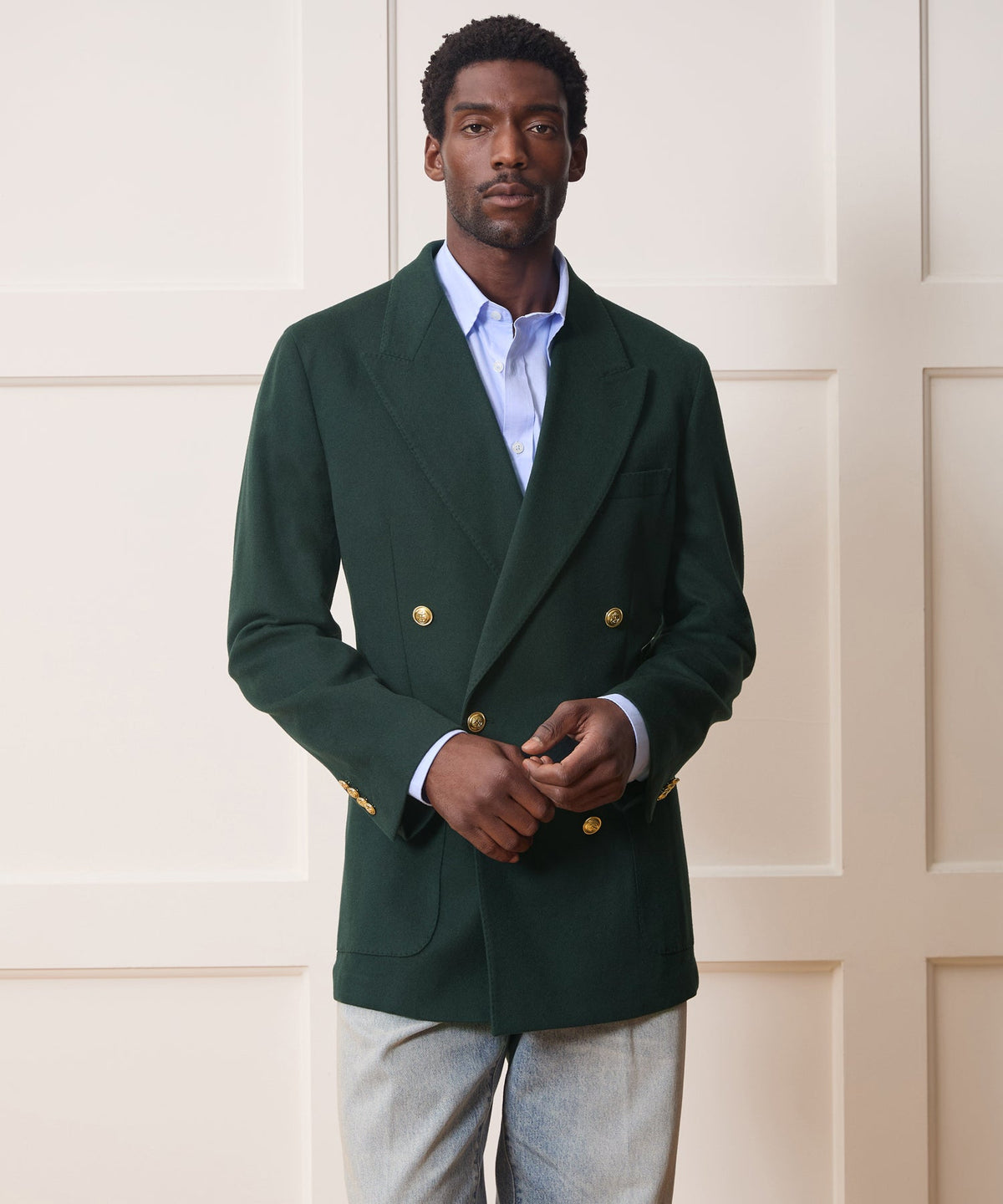 Italian Cashmere Wythe Blazer - Emerald Green