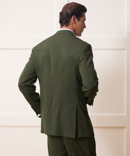 Italian Gabardine Double-Breasted Tuxedo Jacket - Snyder Olive