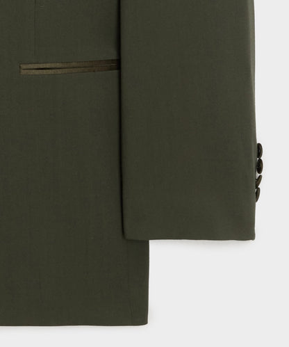 Italian Gabardine Double-Breasted Tuxedo Jacket - Snyder Olive