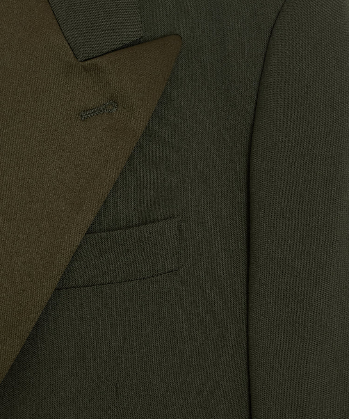 Italian Gabardine Double-Breasted Tuxedo Jacket - Snyder Olive