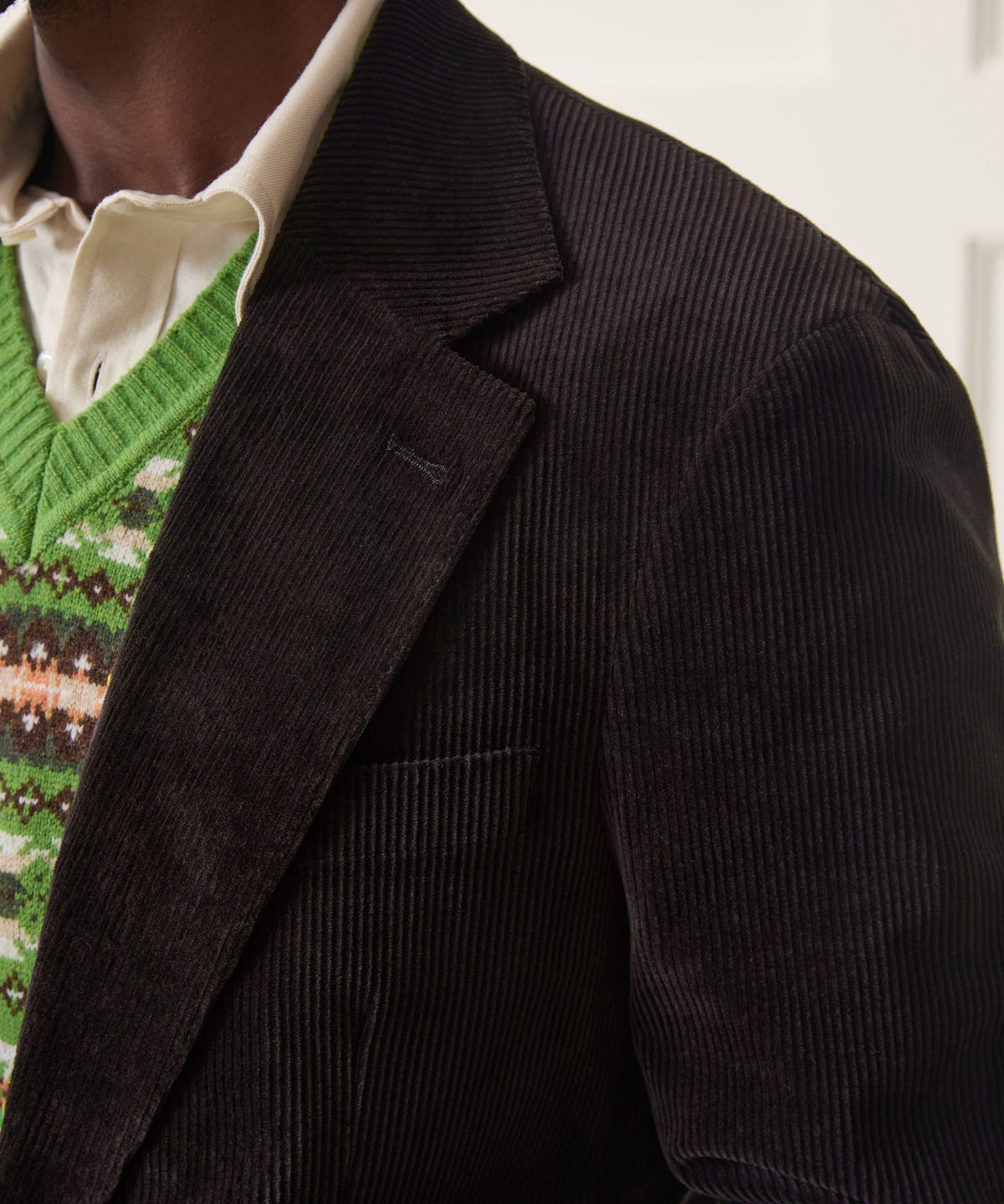 Italian Wide Wale Corduroy Wythe Jacket - Dark Brown