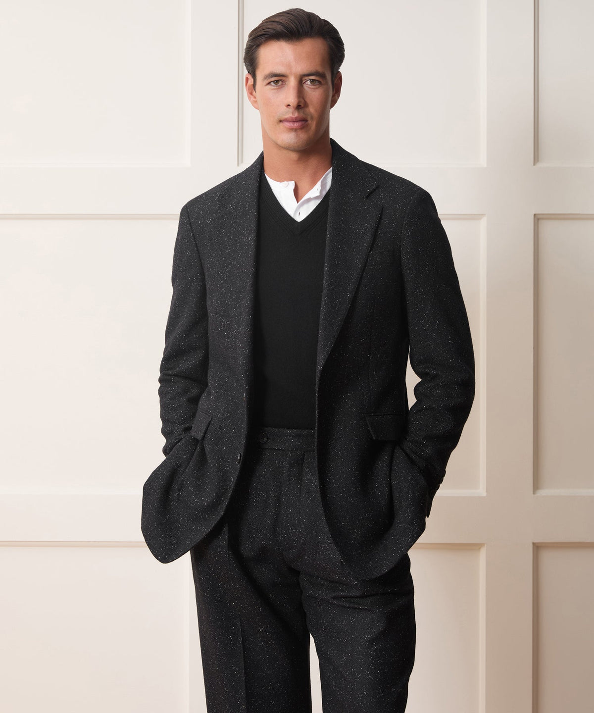 Italian Silk-Donegal Wythe Jacket - Charcoal