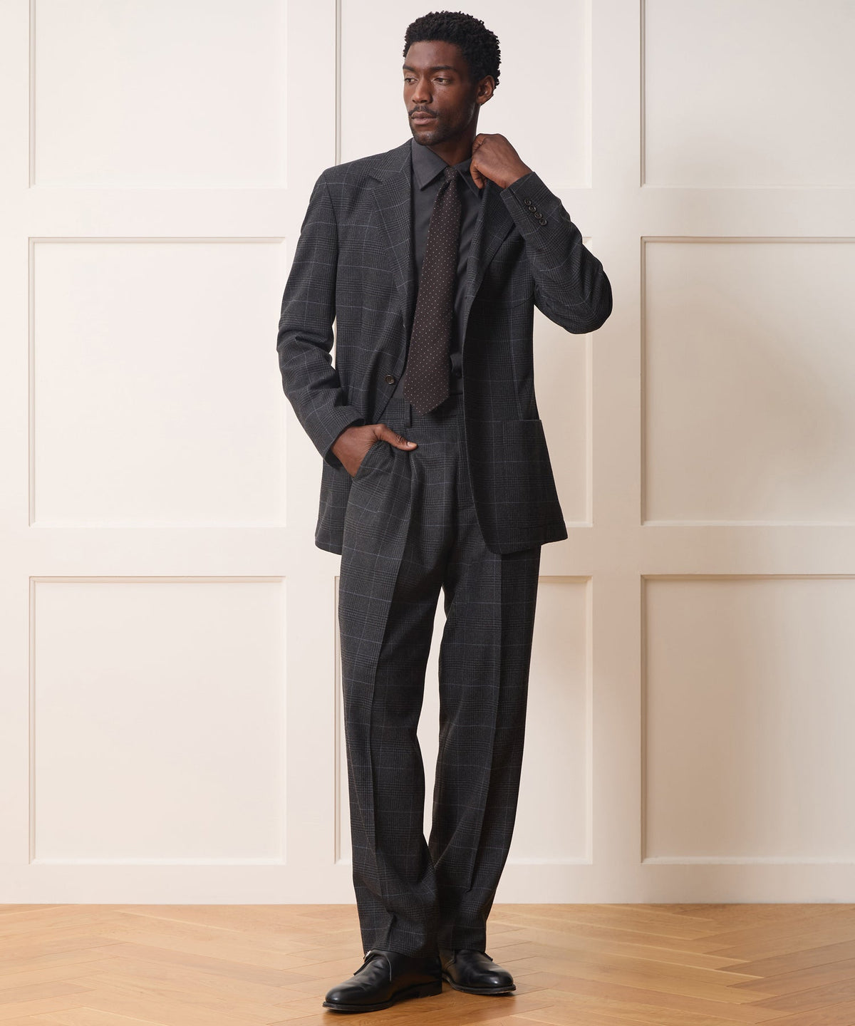Italian Glen Plaid Wythe Jacket - Charcoal