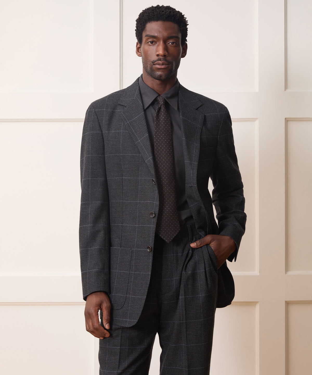 Italian Glen Plaid Wythe Jacket - Charcoal