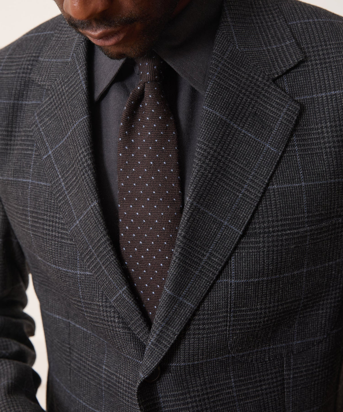 Italian Wool Pindot Tie - Dark Brown