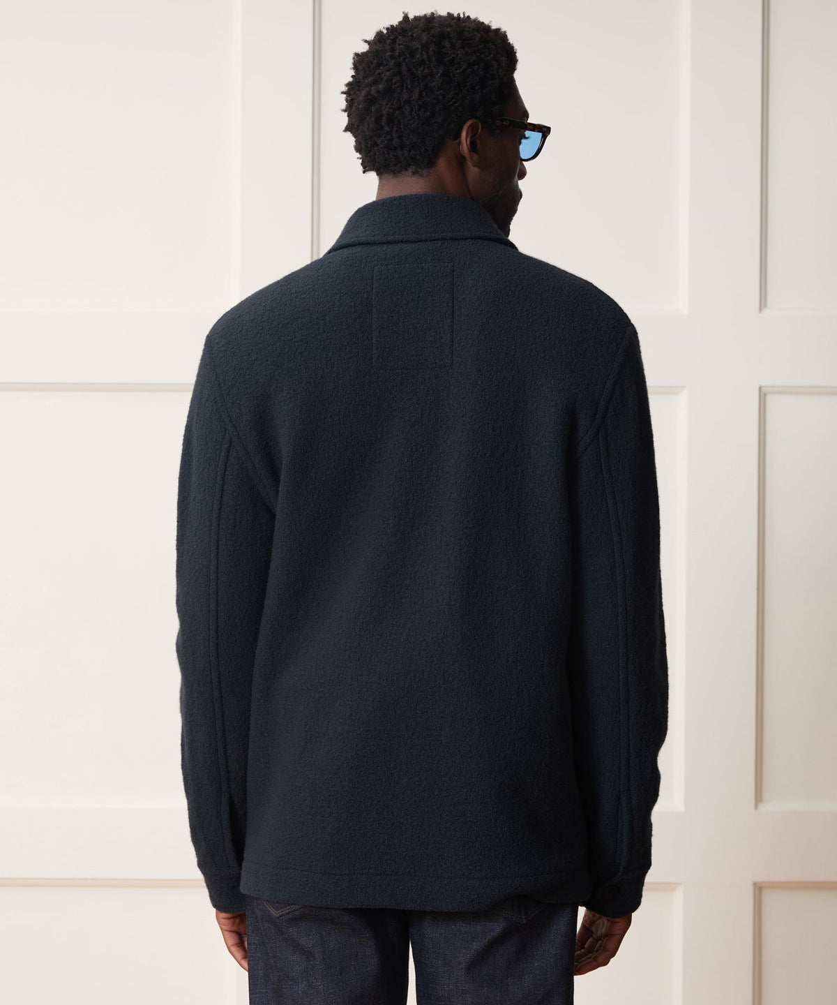 Italian Boiled Wool Field Jacket - Navy Batik