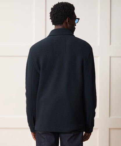 Italian Boiled Wool Field Jacket - Navy Batik