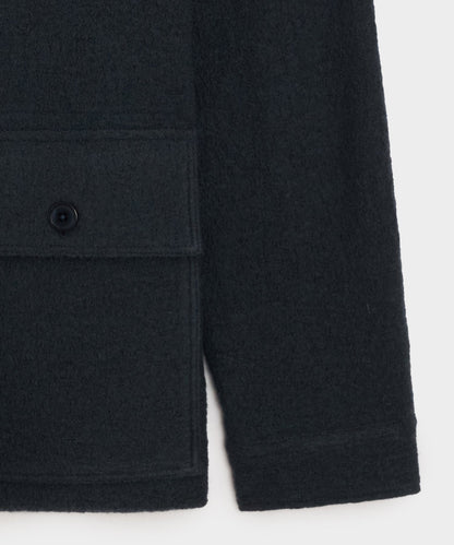 Italian Boiled Wool Field Jacket - Navy Batik