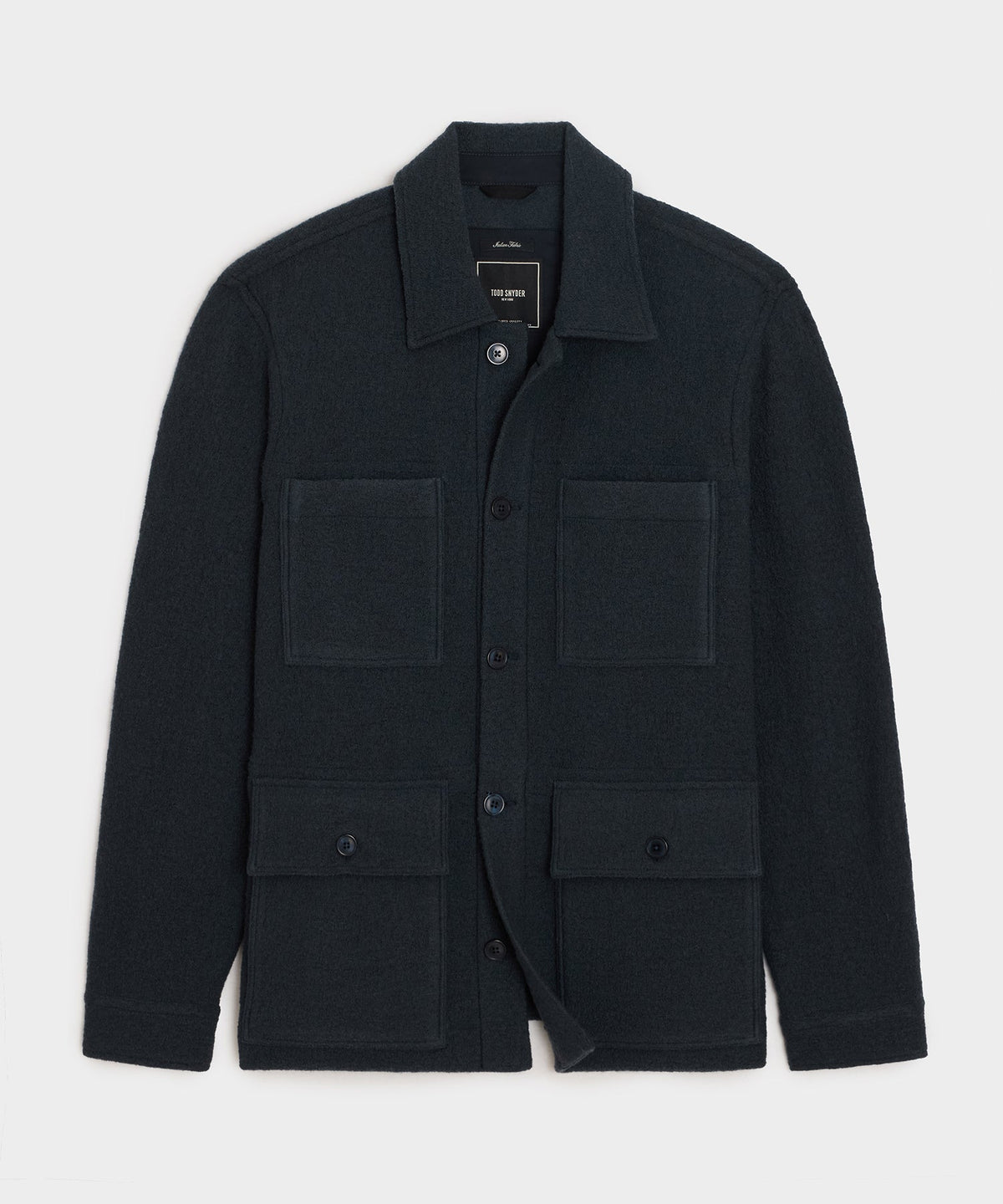Italian Boiled Wool Field Jacket - Navy Batik