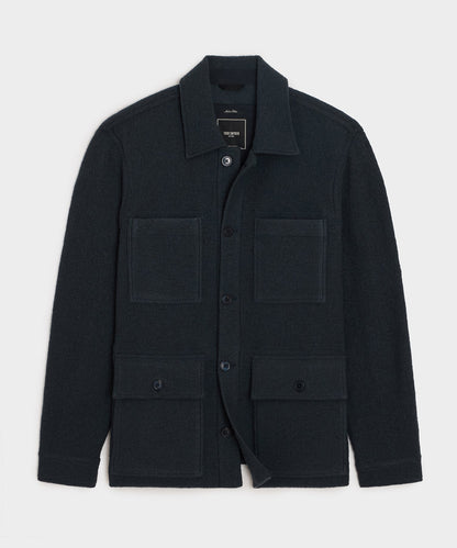 Italian Boiled Wool Field Jacket - Navy Batik