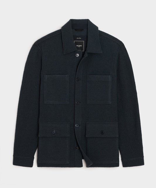 Italian Boiled Wool Field Jacket - Navy Batik